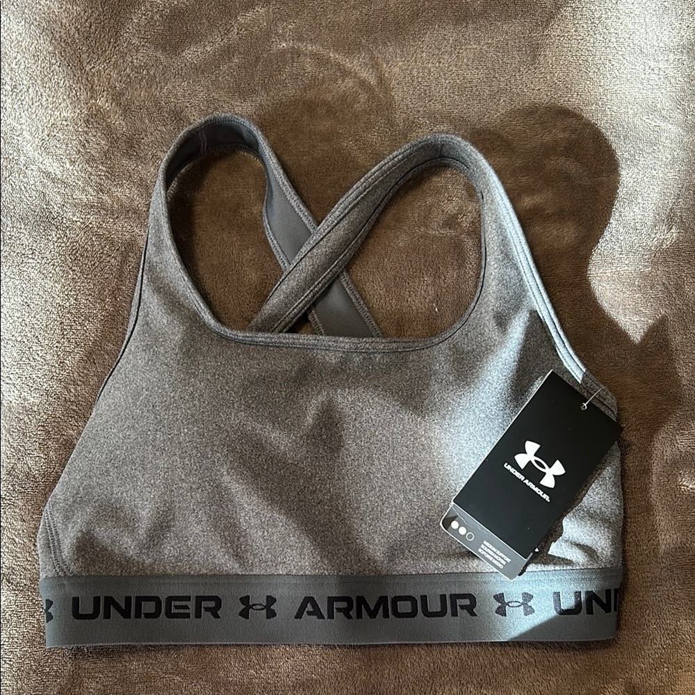 Under Armour Heather Gray Cross-Back Bra